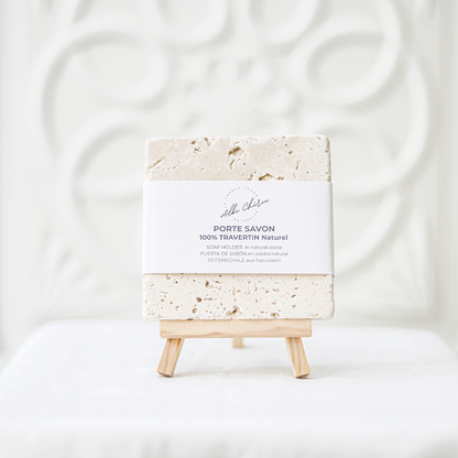 Porte savon en pierre naturel beige clair