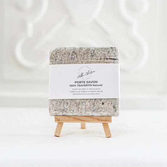 Porte savon en pierre naturel gris clair