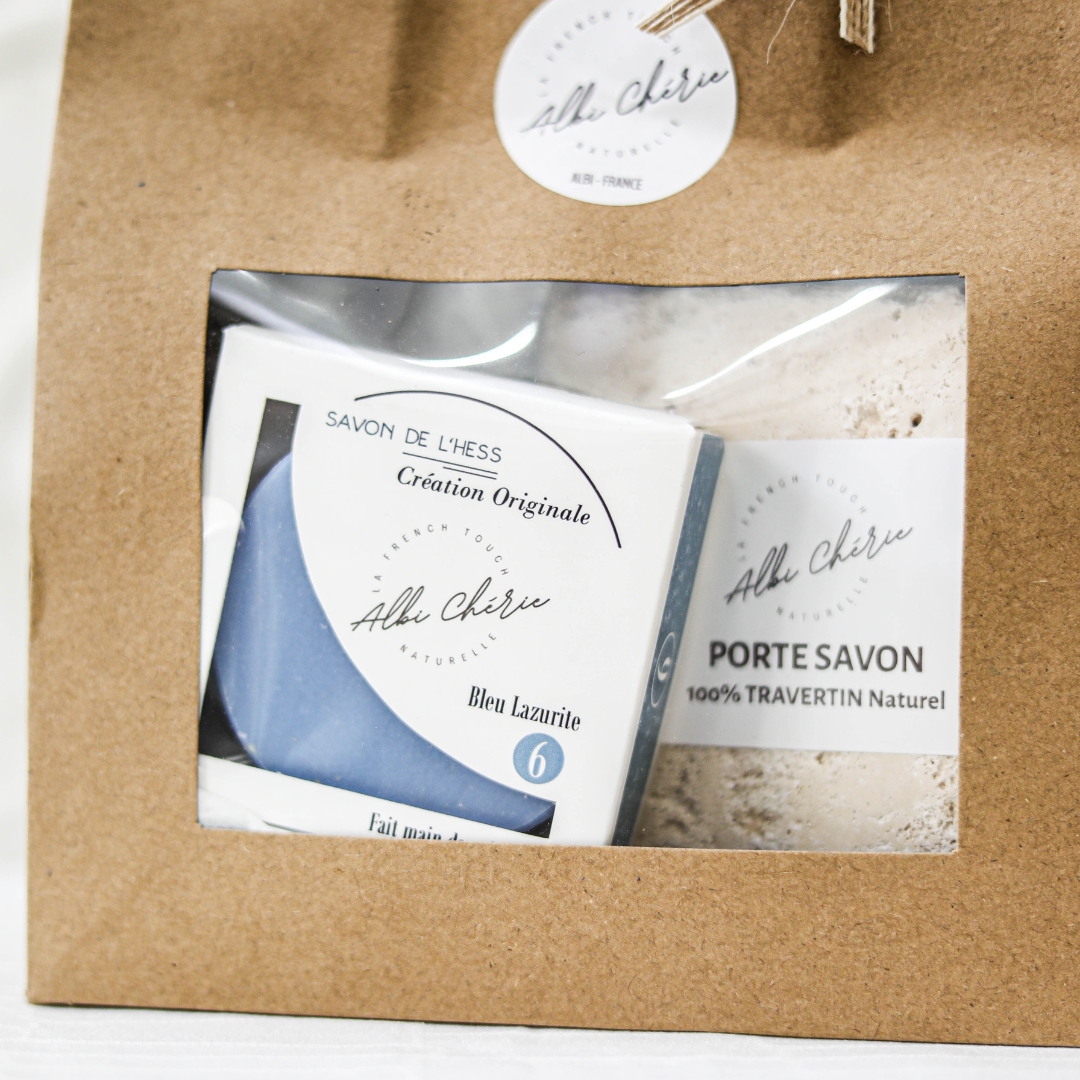 Coffret n°6 + Porte savon travertin