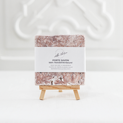 Porte savon en pierre naturel rose