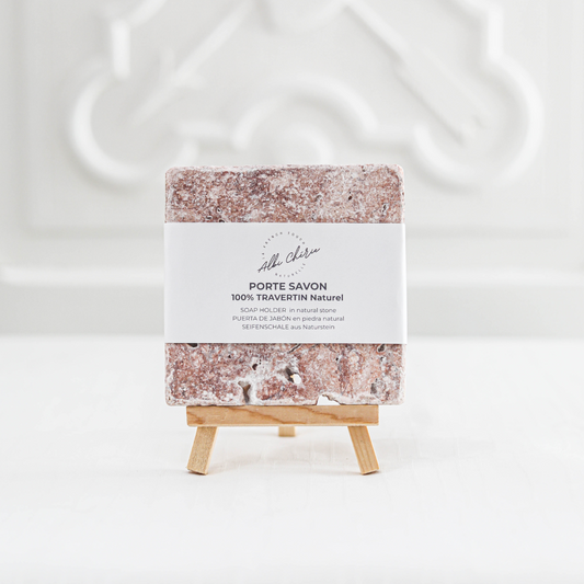 Porte savon en pierre naturel rose