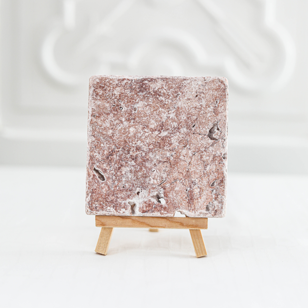 Porte savon en pierre naturel rose