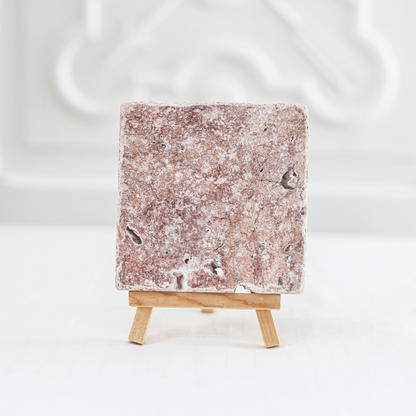 Porte savon en pierre naturel rose