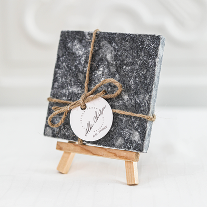 Porte savon en pierre naturel gris anthracite